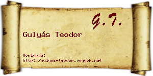 Gulyás Teodor névjegykártya