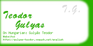 teodor gulyas business card