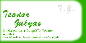 teodor gulyas business card